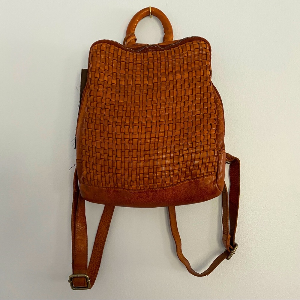 Anthropologie Vilenca Holland Cognac Leather Backpack